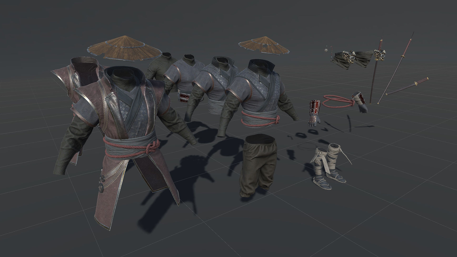 Fallen Samurai Low-poly 3D model_27