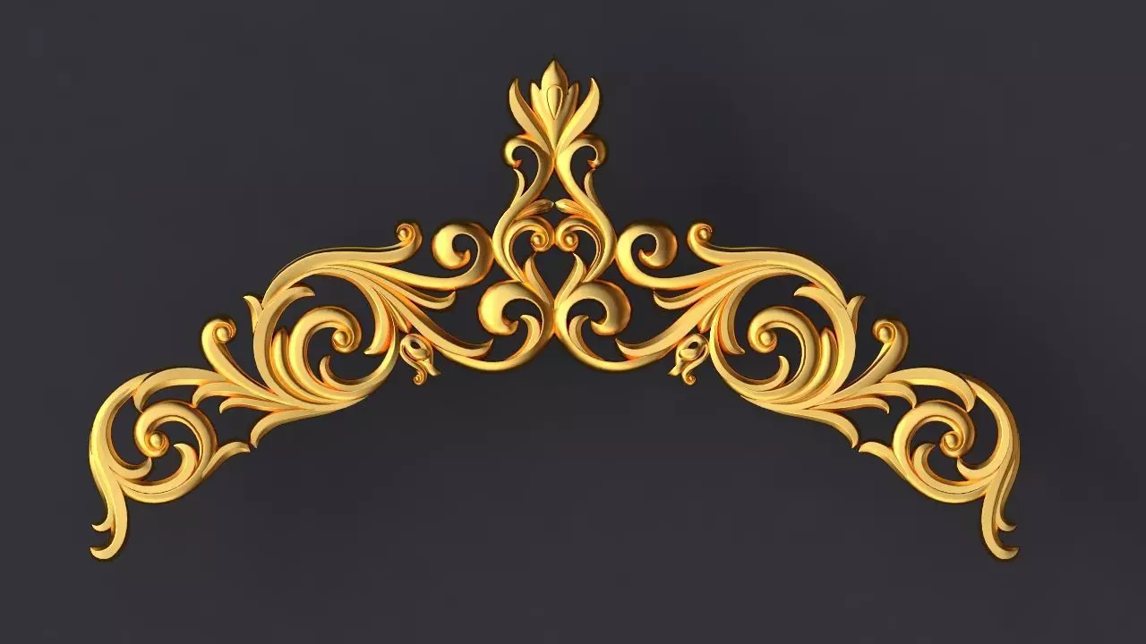 Central decor ornament for furniture 3D model_0