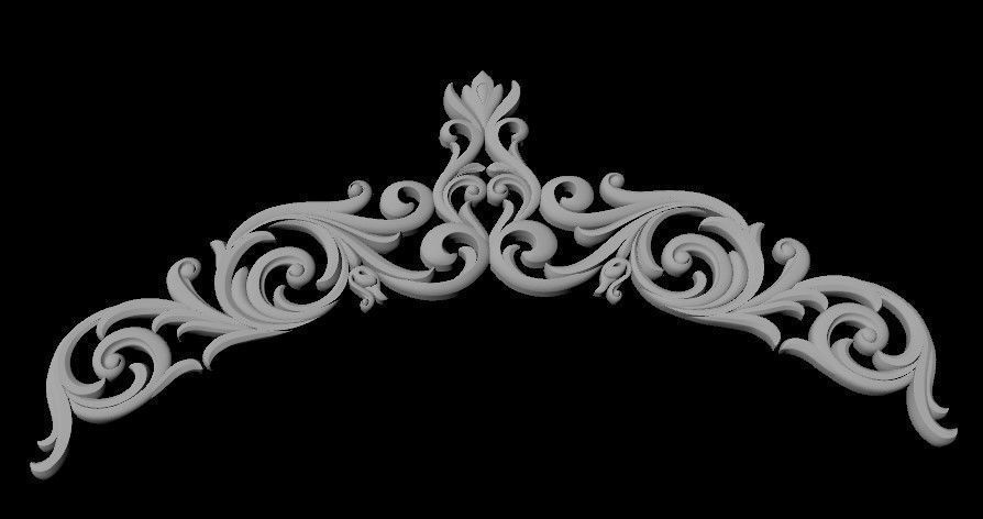 Central decor ornament for furniture 3D model_1
