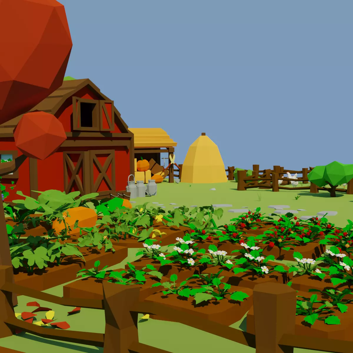 Farm Low Poly Asset Pack Low-poly 3D model_0