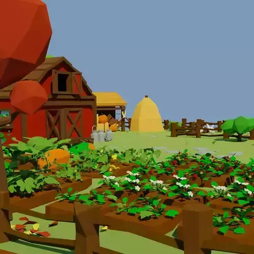 Farm Low Poly Asset Pack Low-poly 3D model