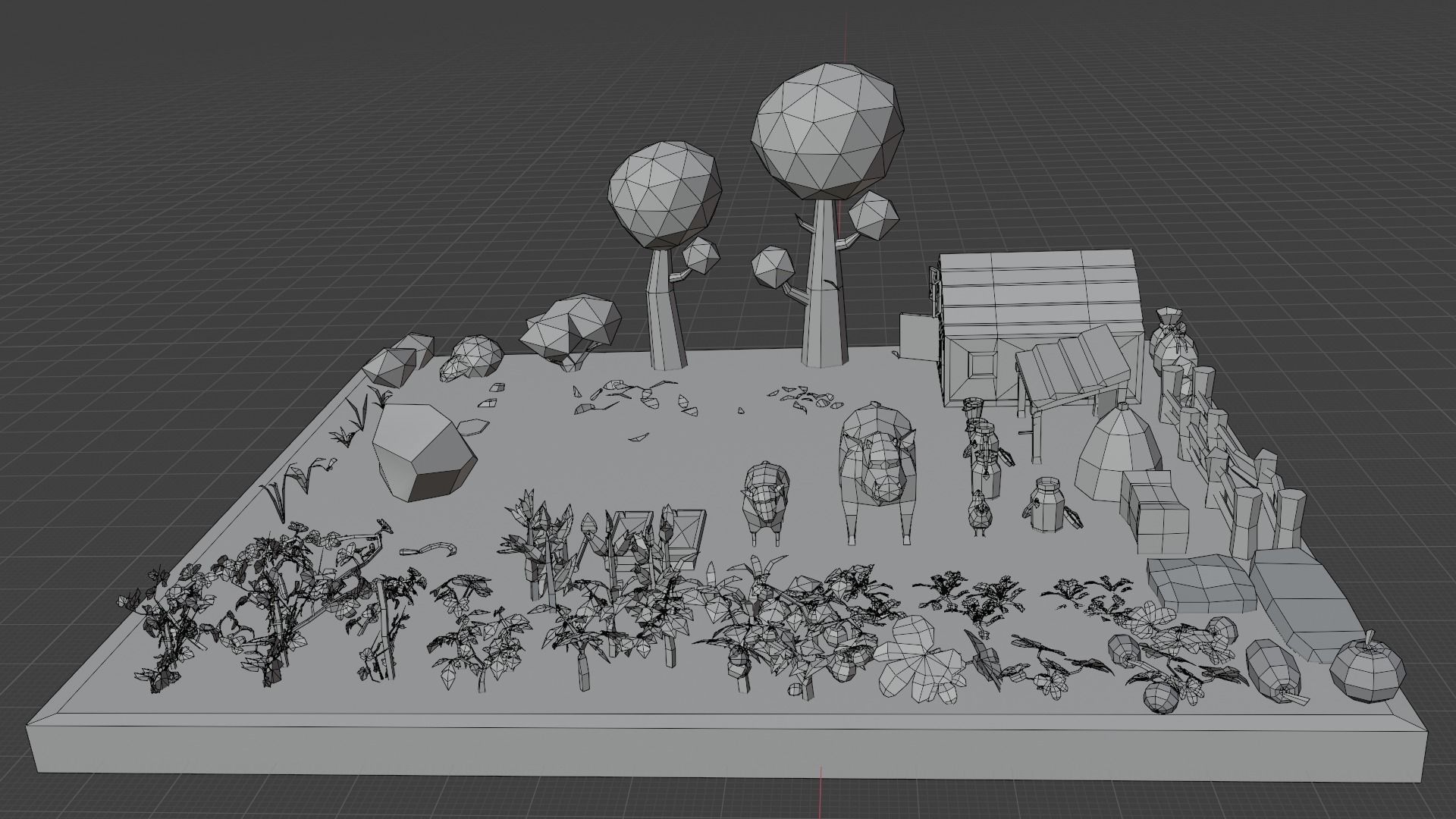 Farm Low Poly Asset Pack Low-poly 3D model_9