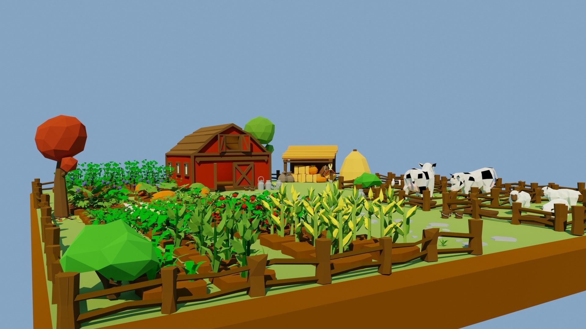 Farm Low Poly Asset Pack Low-poly 3D model_1