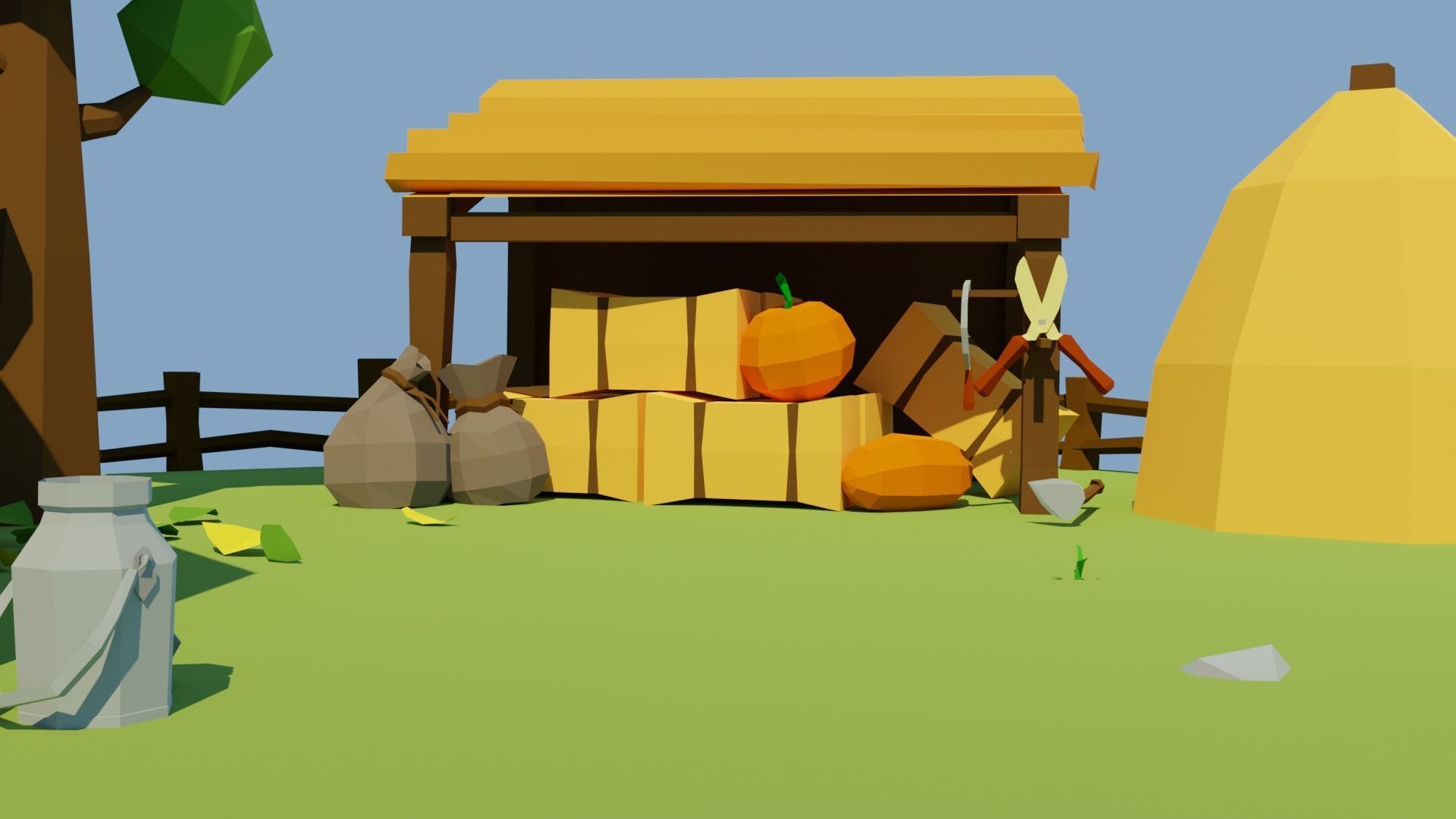 Farm Low Poly Asset Pack Low-poly 3D model_3