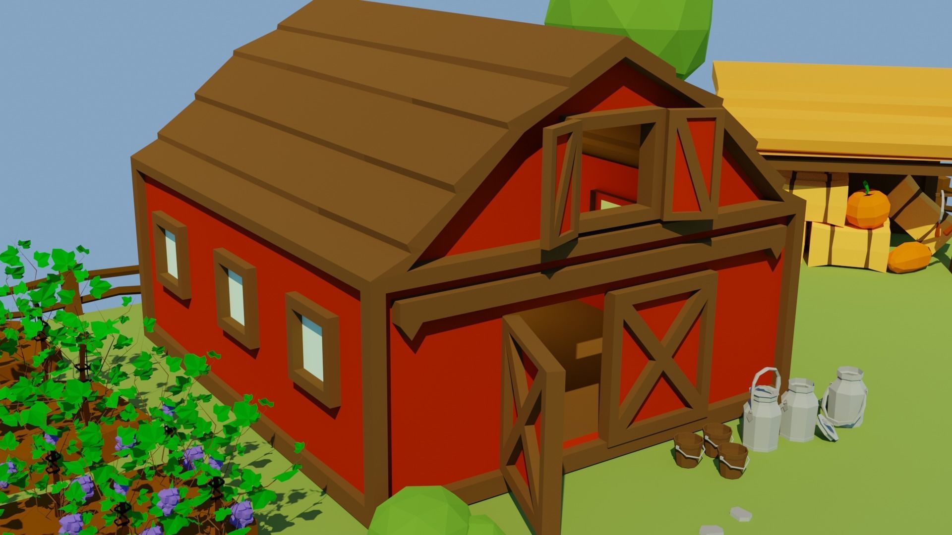 Farm Low Poly Asset Pack Low-poly 3D model_2