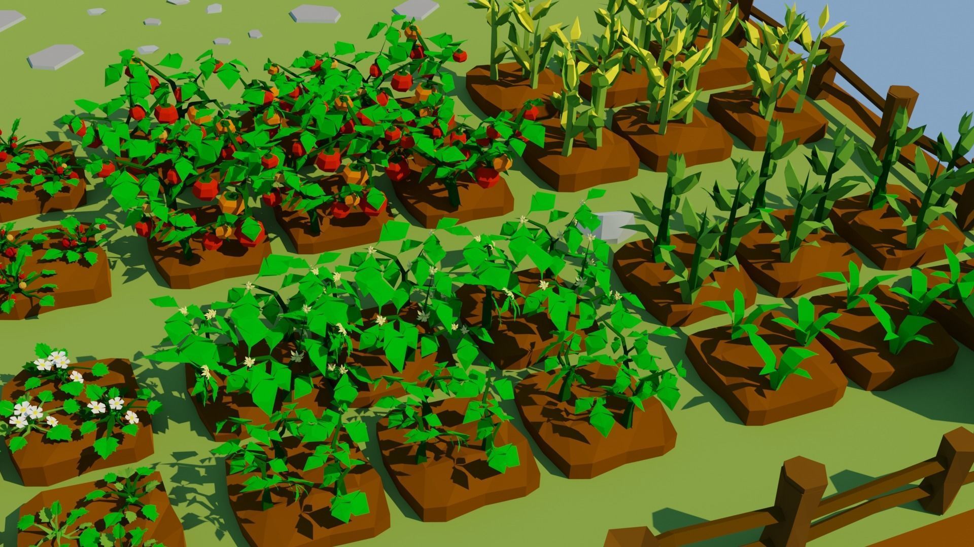 Farm Low Poly Asset Pack Low-poly 3D model_5