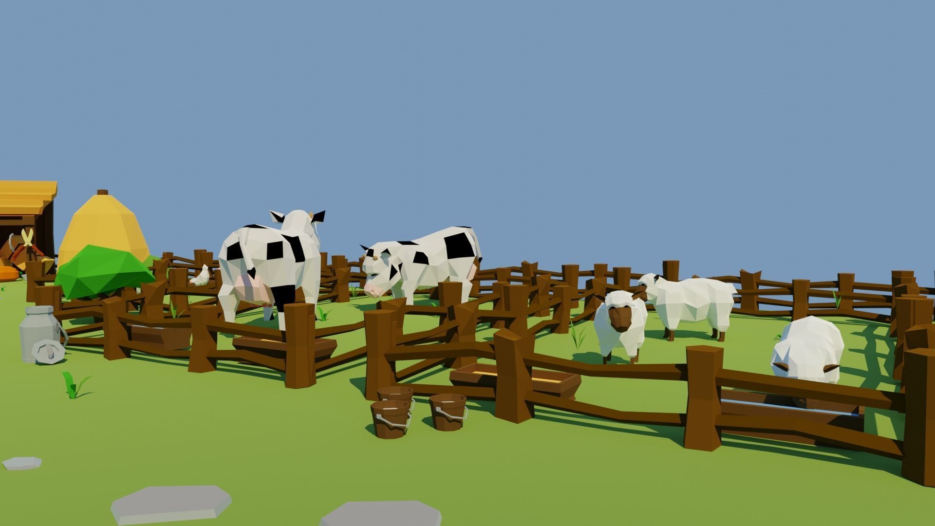 Farm Low Poly Asset Pack Low-poly 3D model_6