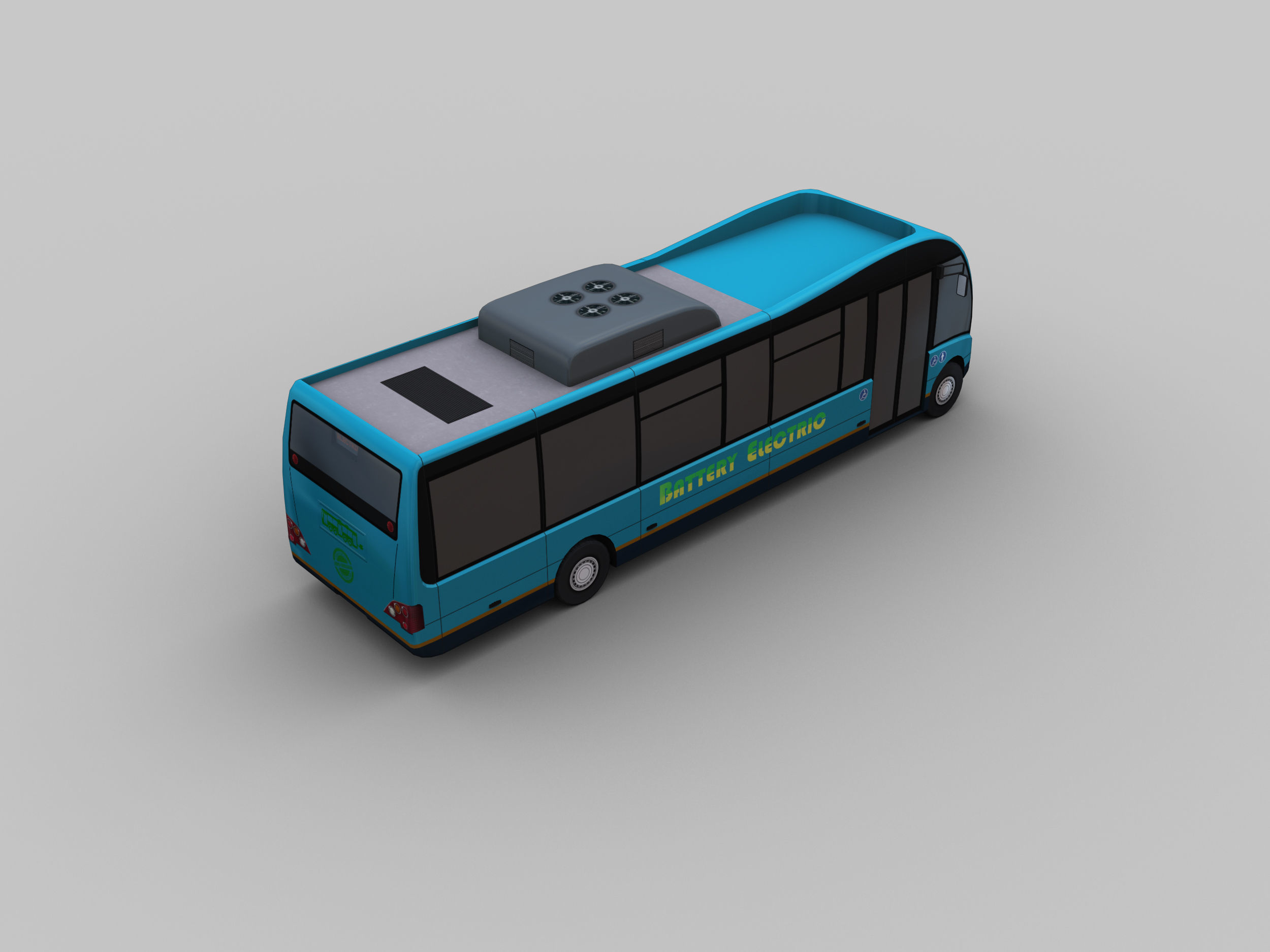 Electric Bus Lowpoly 5 Low-poly 3D model_3