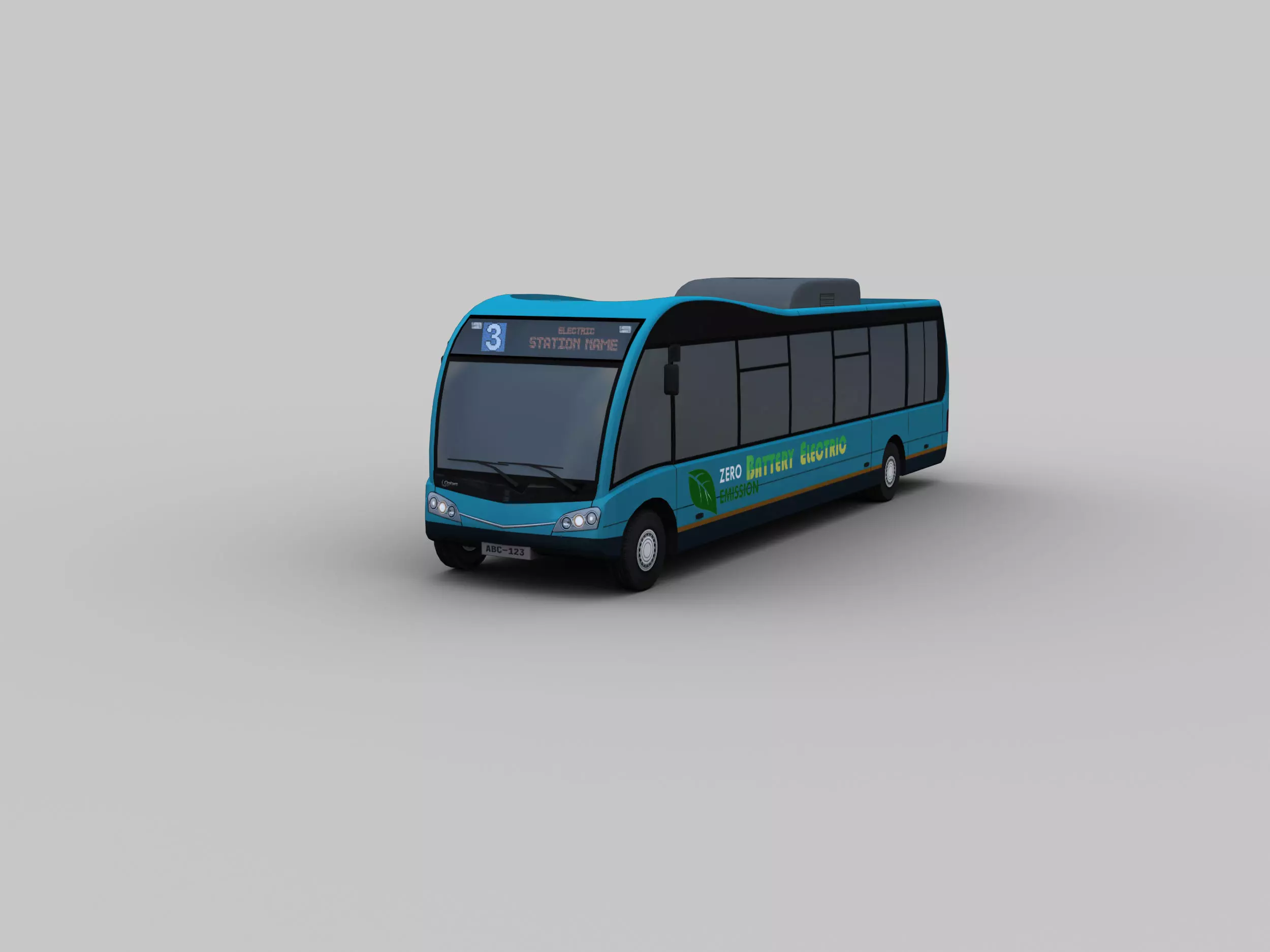 Electric Bus Lowpoly 5 Low-poly 3D model_0