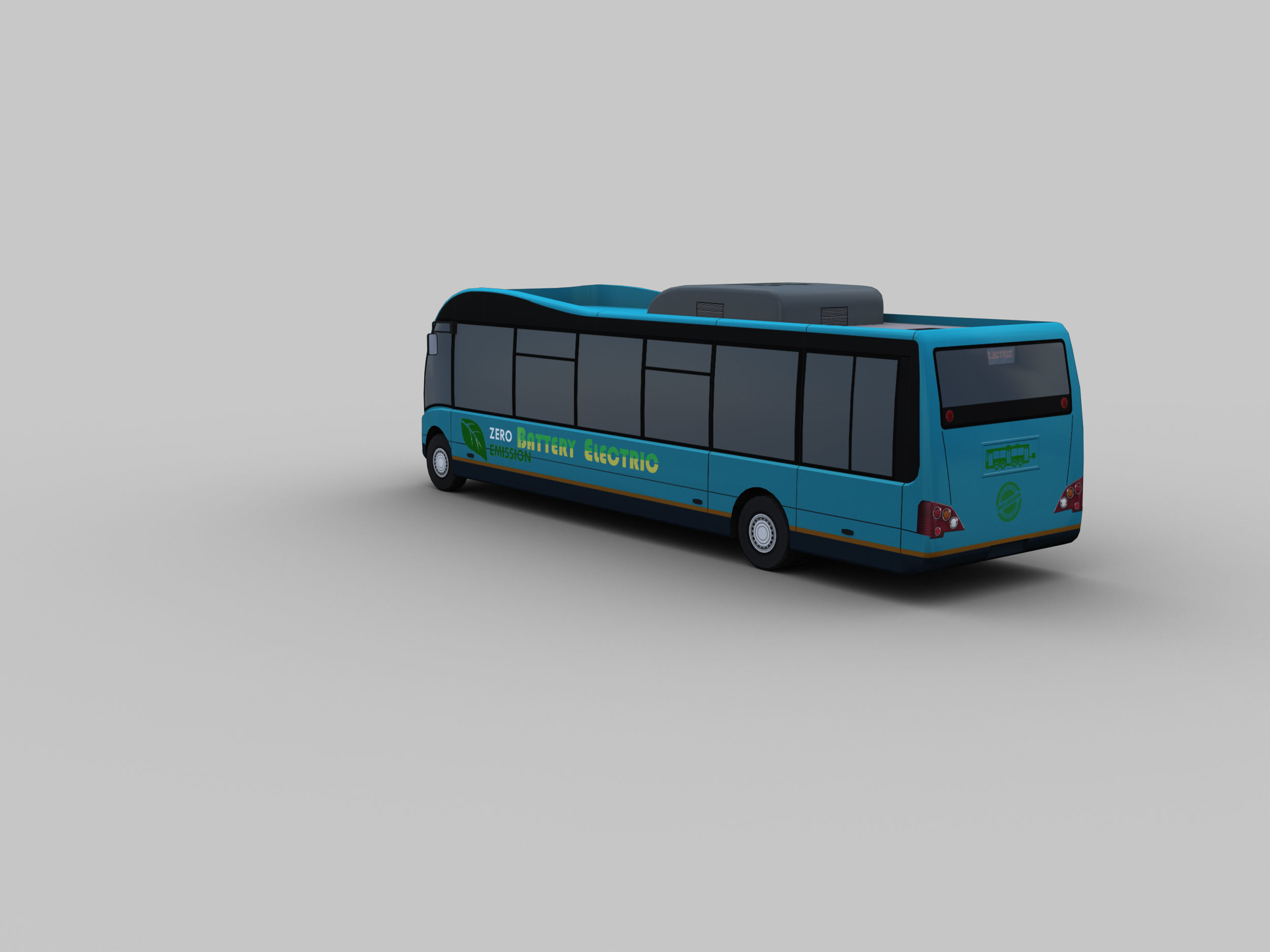 Electric Bus Lowpoly 5 Low-poly 3D model_2