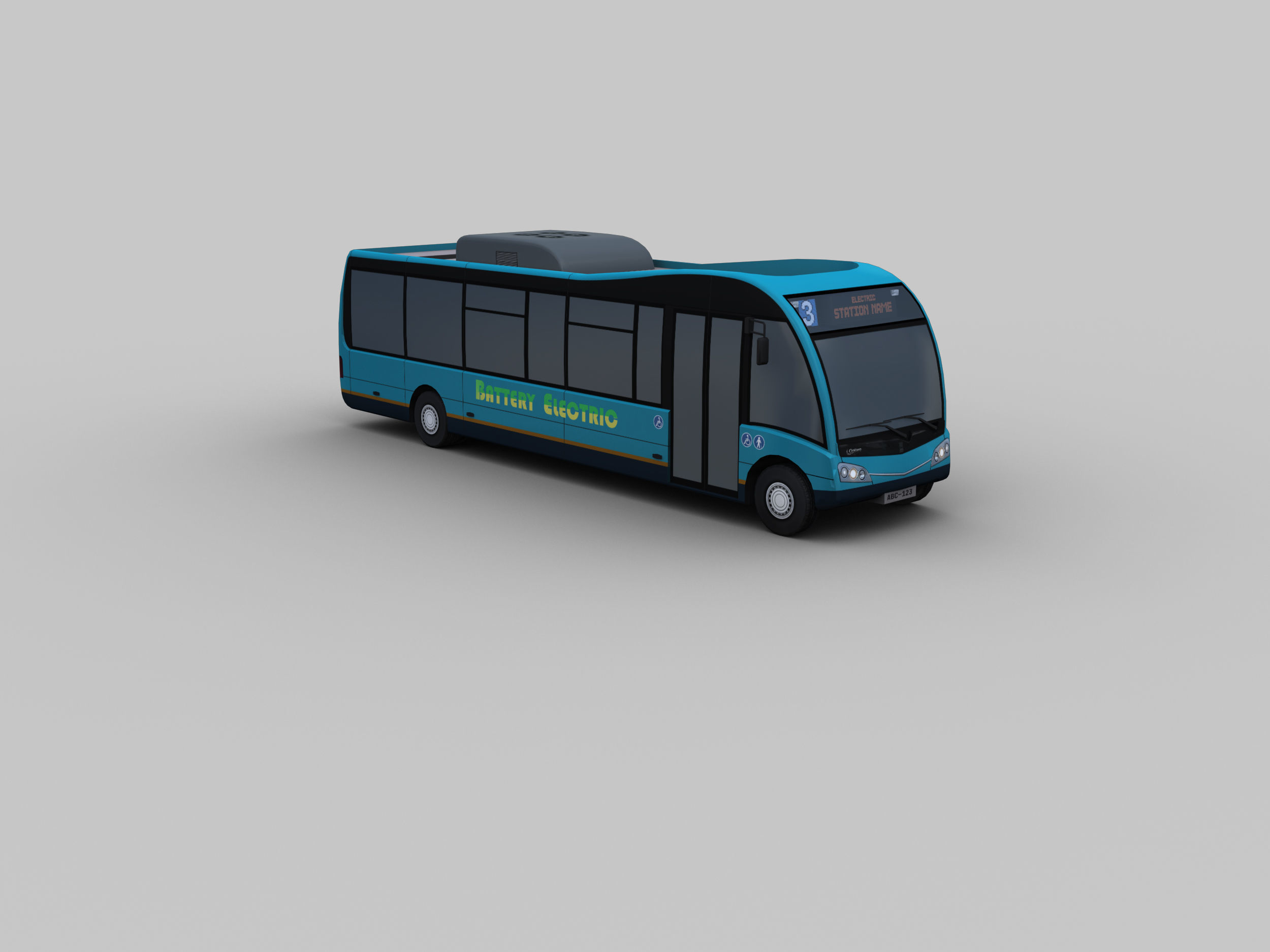 Electric Bus Lowpoly 5 Low-poly 3D model_5