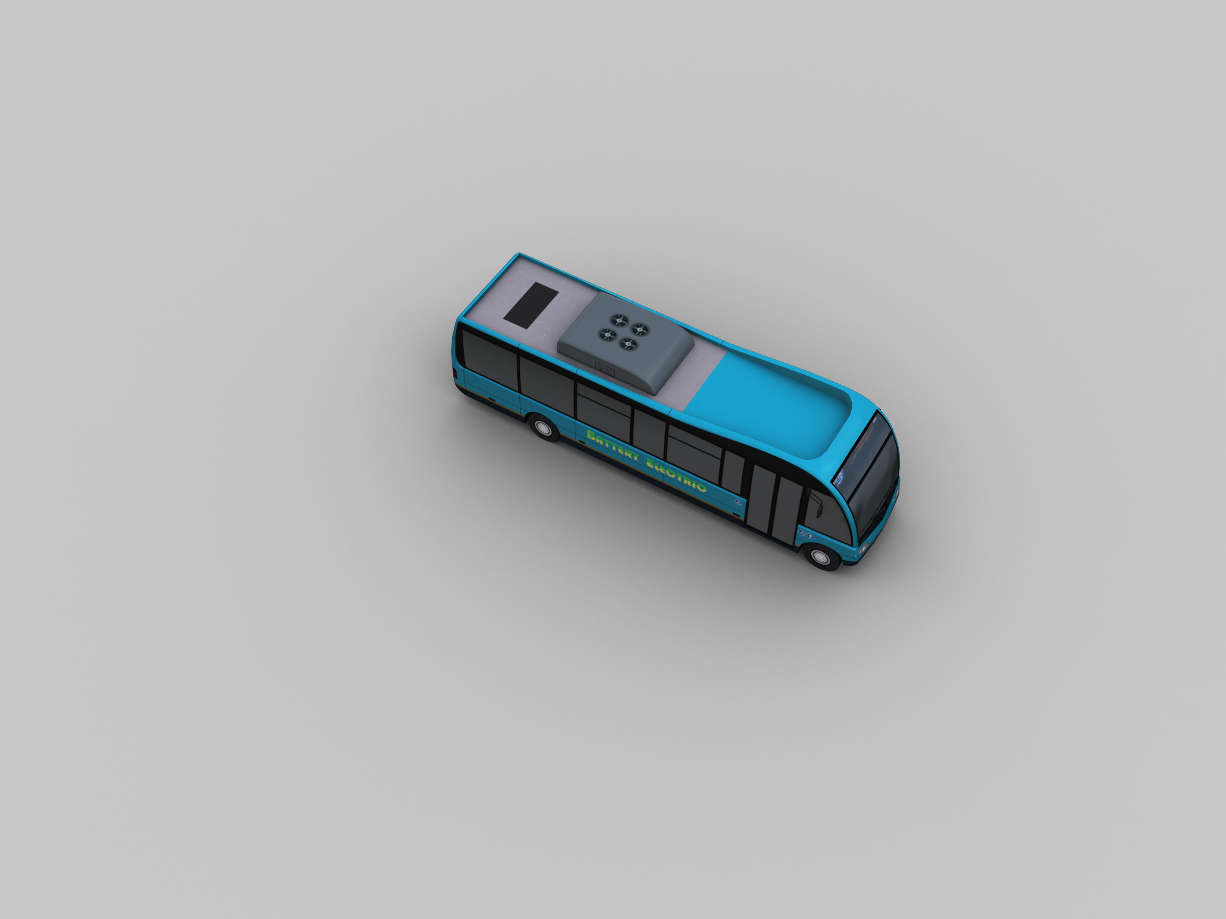Electric Bus Lowpoly 5 Low-poly 3D model_6