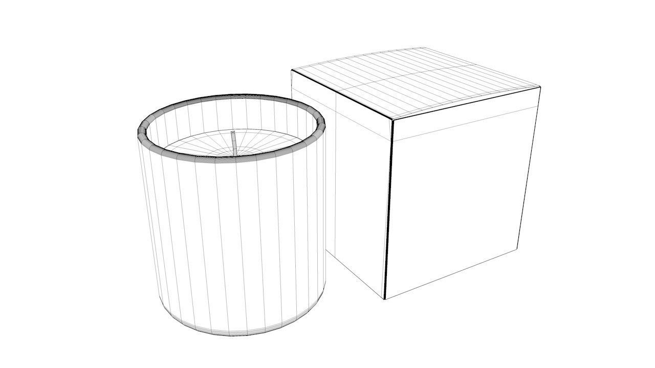 Candle Glass With Box Low-poly 3D model_3