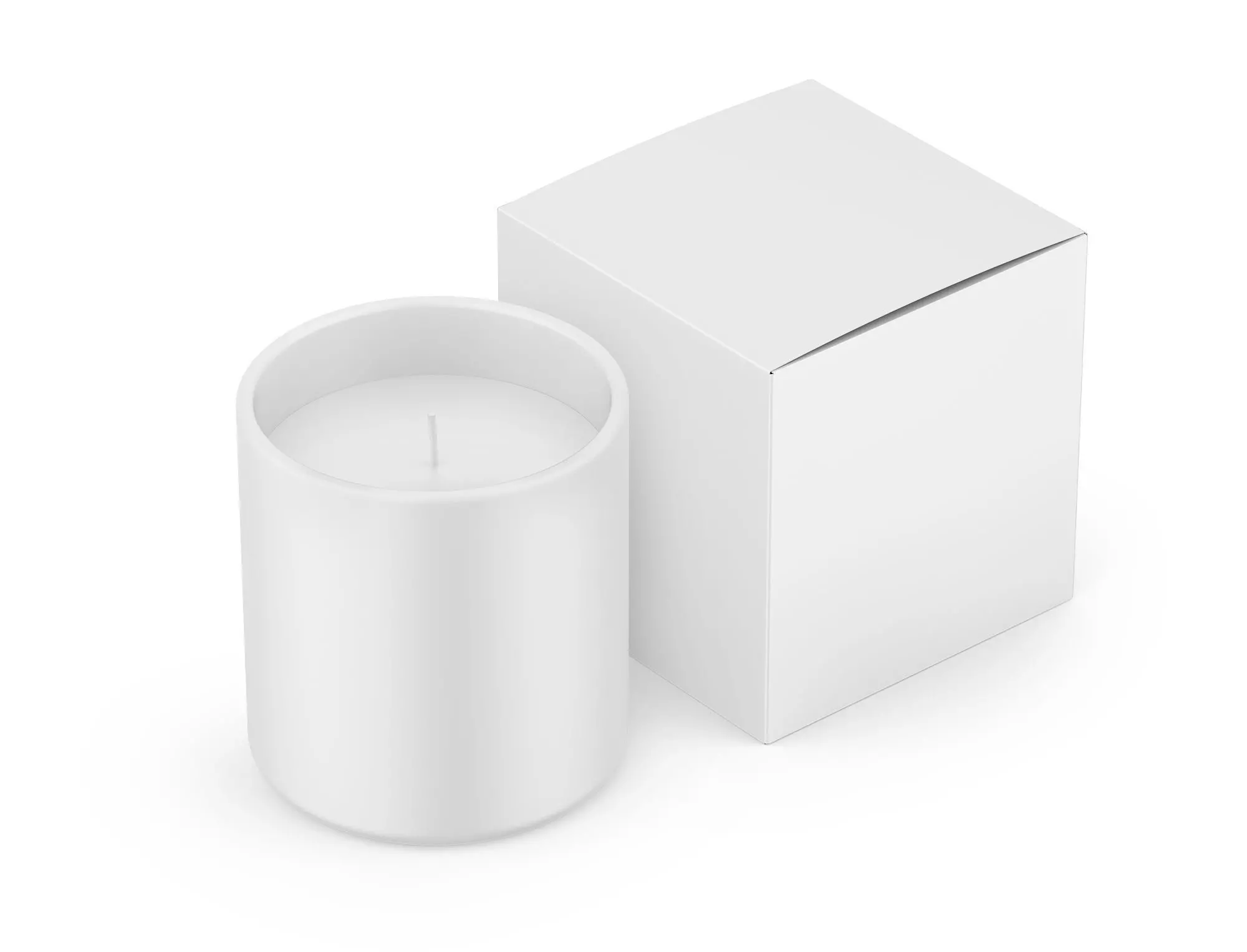Candle Glass With Box Low-poly 3D model_0