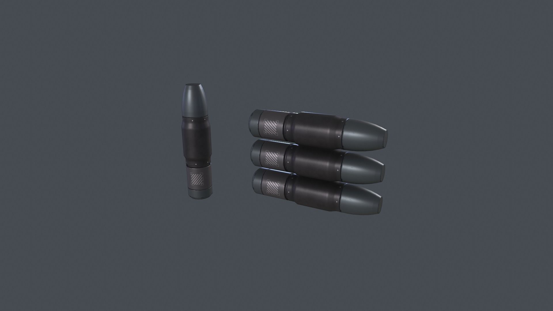 Sci-fi bullets PBR Low-poly 3D model_11