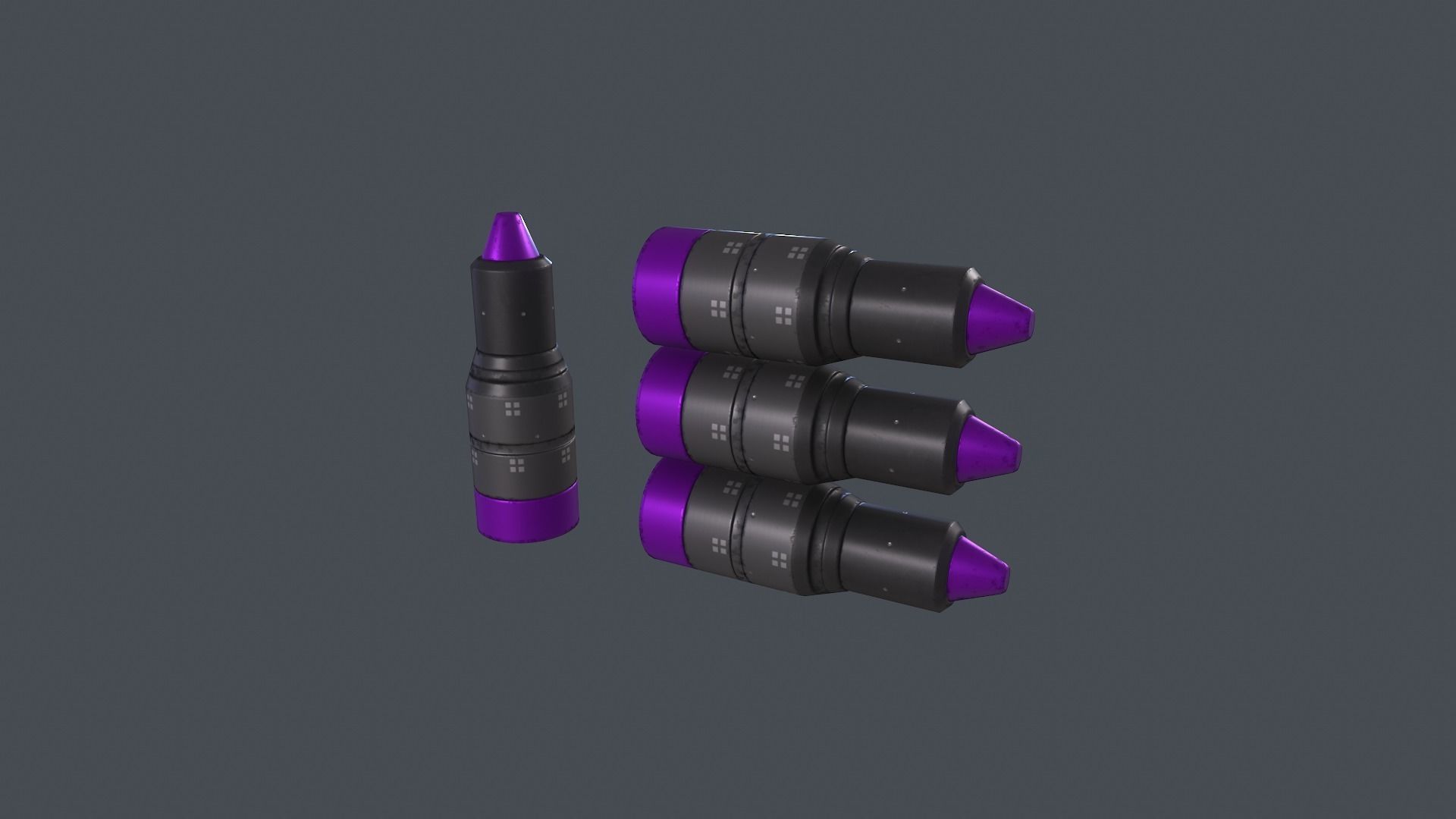 Sci-fi bullets PBR Low-poly 3D model_20