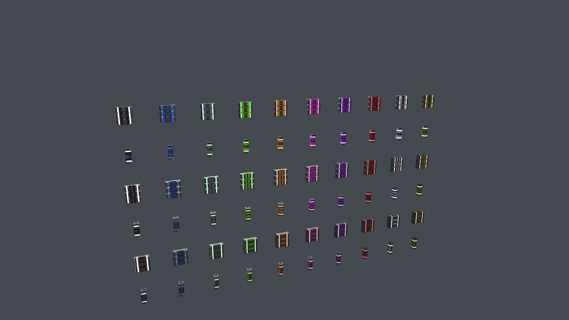 Sci-fi bullets PBR Low-poly 3D model_7