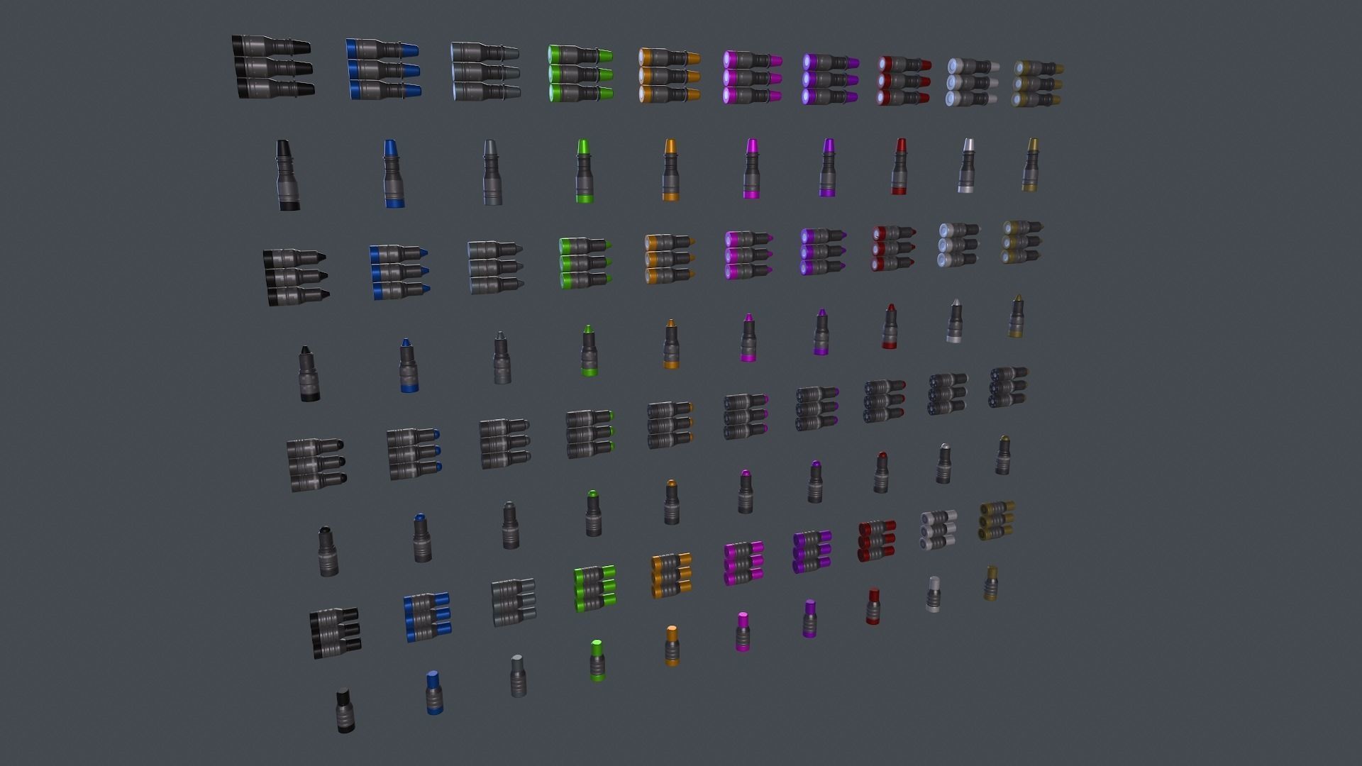 Sci-fi bullets PBR Low-poly 3D model_8