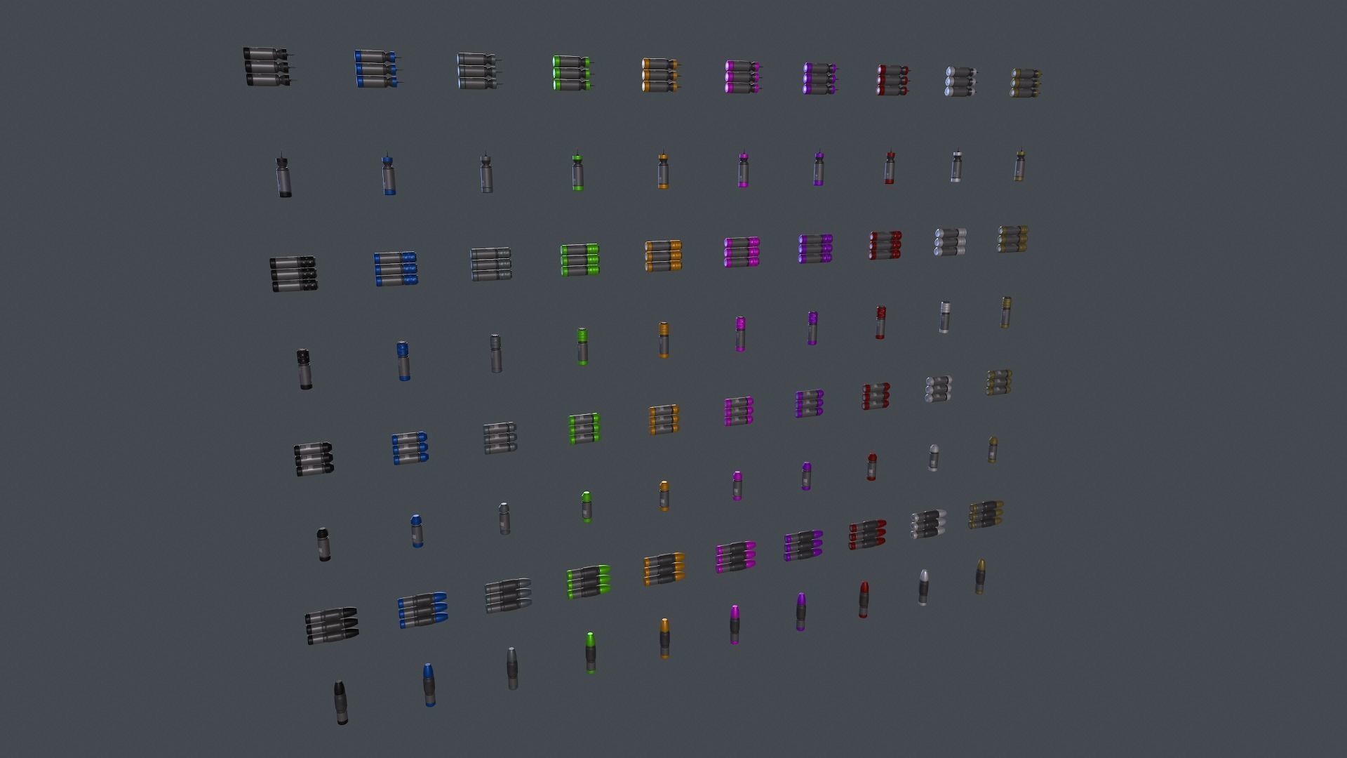 Sci-fi bullets PBR Low-poly 3D model_6