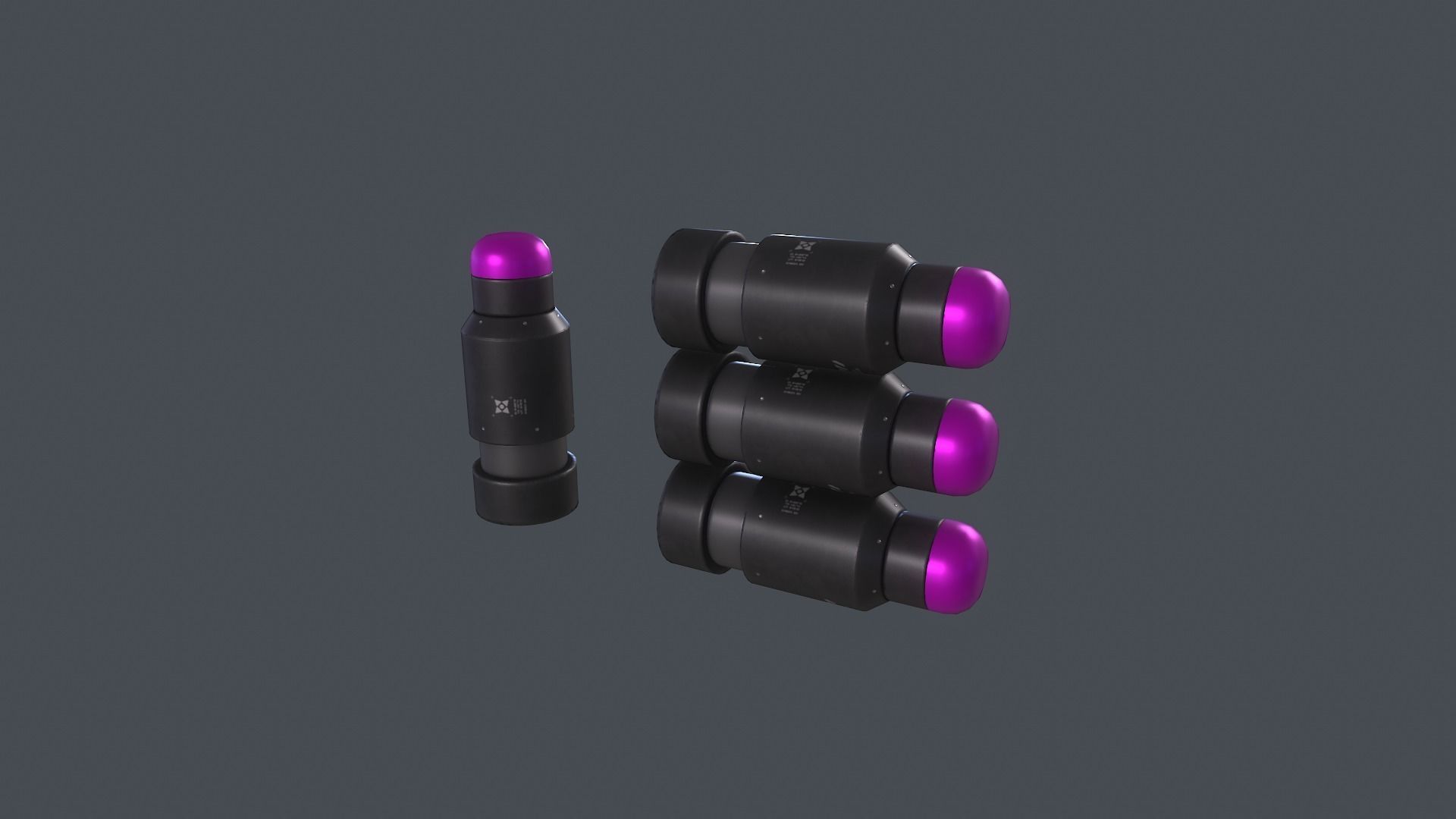 Sci-fi bullets PBR Low-poly 3D model_24