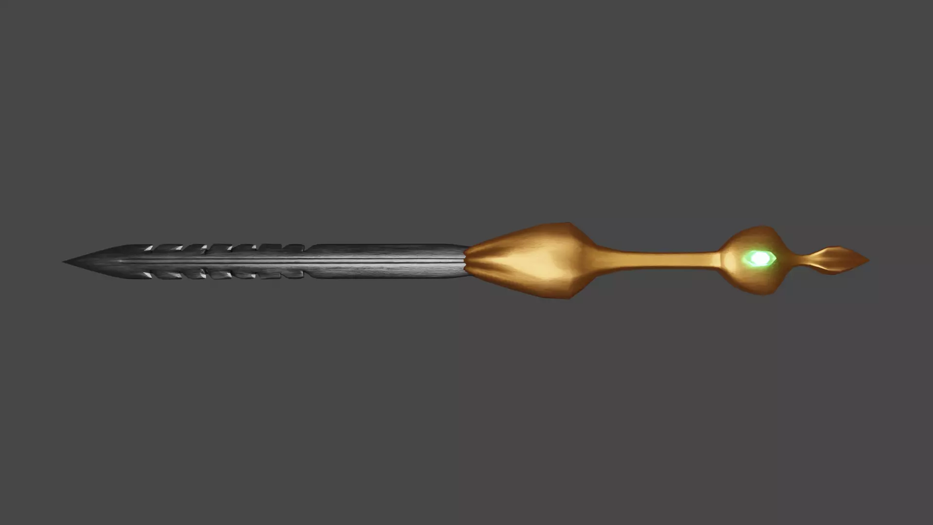 Unique Sword Weapon With Lighting Crystal Low-poly 3D model_0