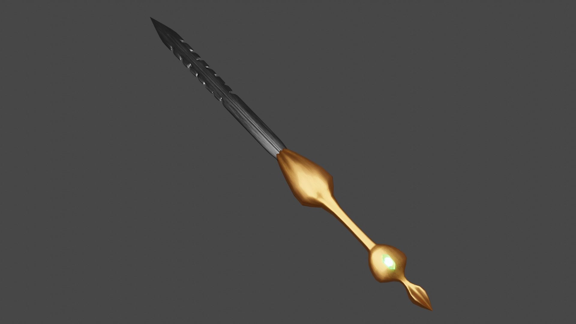 Unique Sword Weapon With Lighting Crystal Low-poly 3D model_2