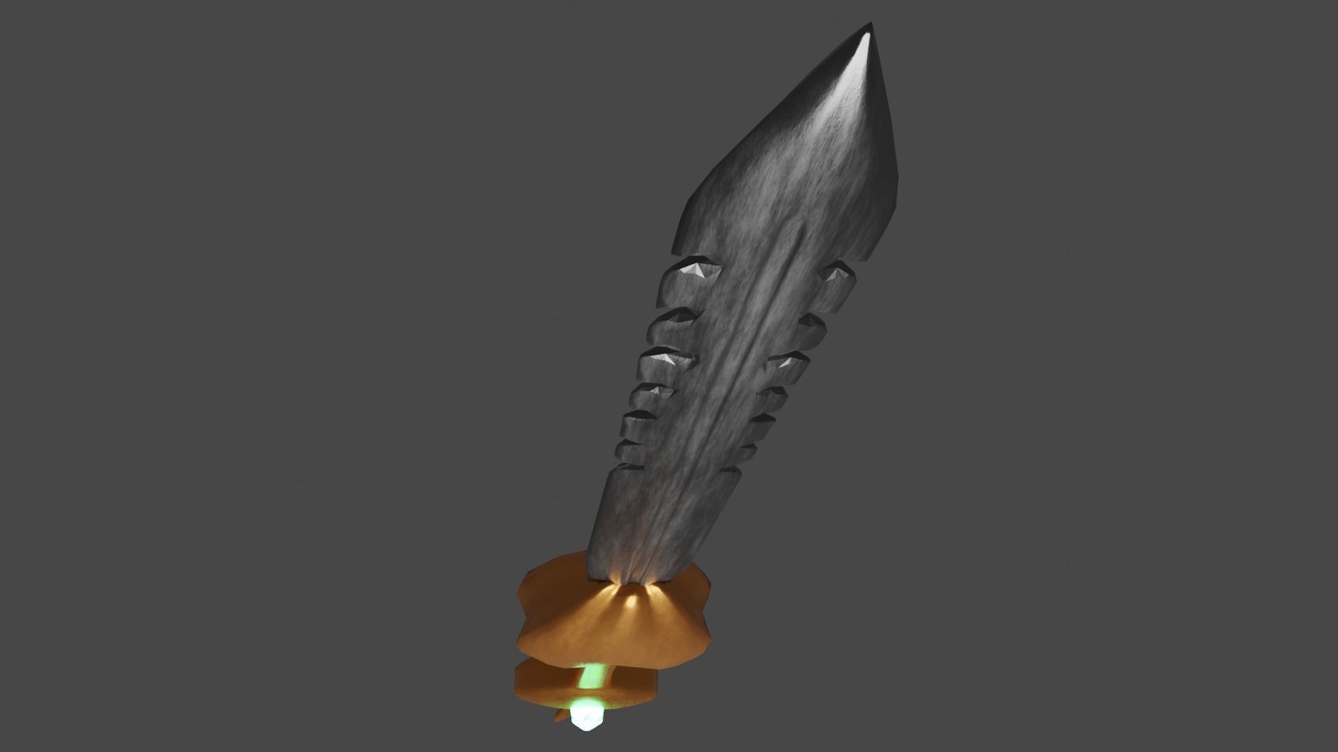 Unique Sword Weapon With Lighting Crystal Low-poly 3D model_3
