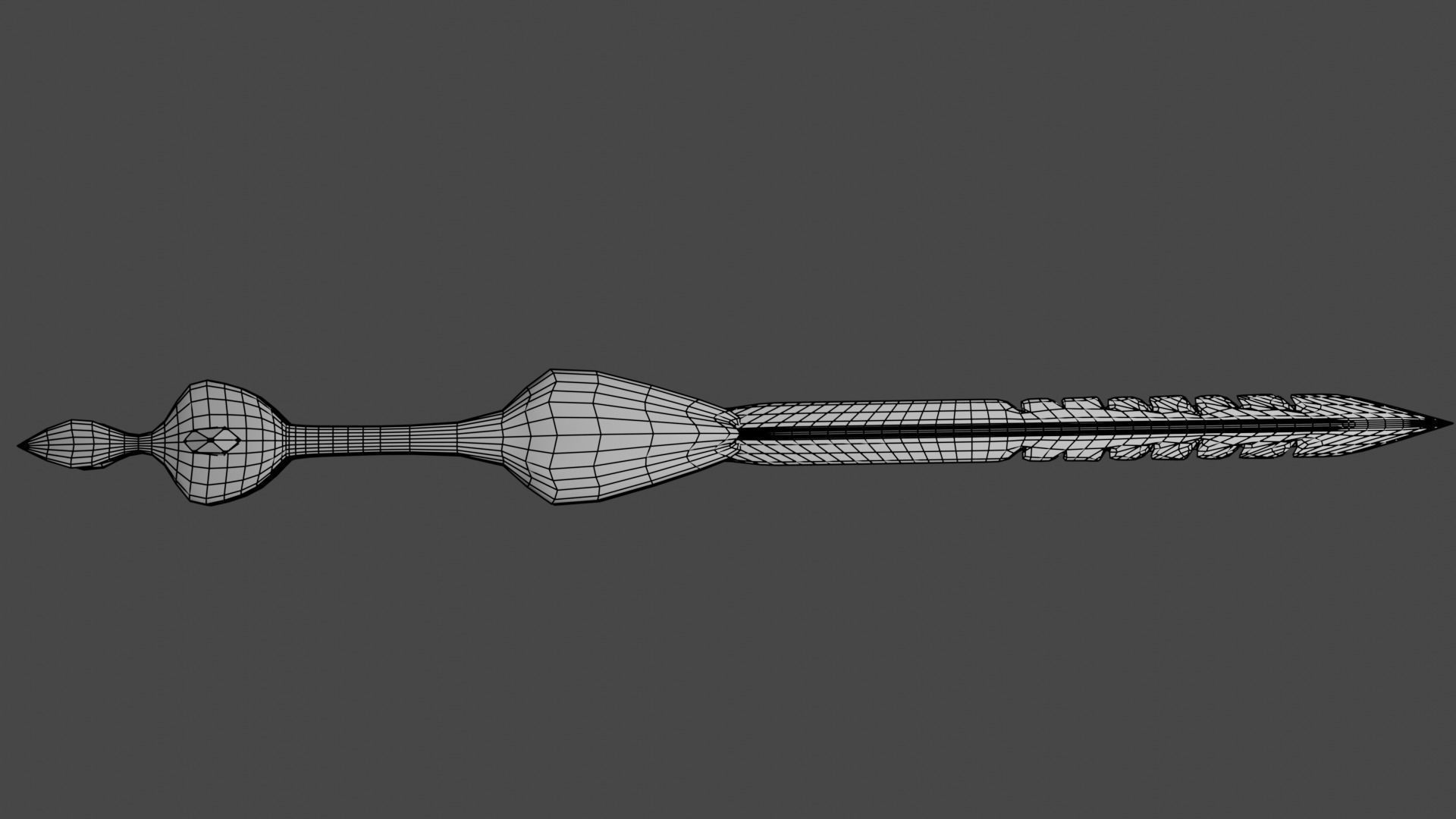 Unique Sword Weapon With Lighting Crystal Low-poly 3D model_7