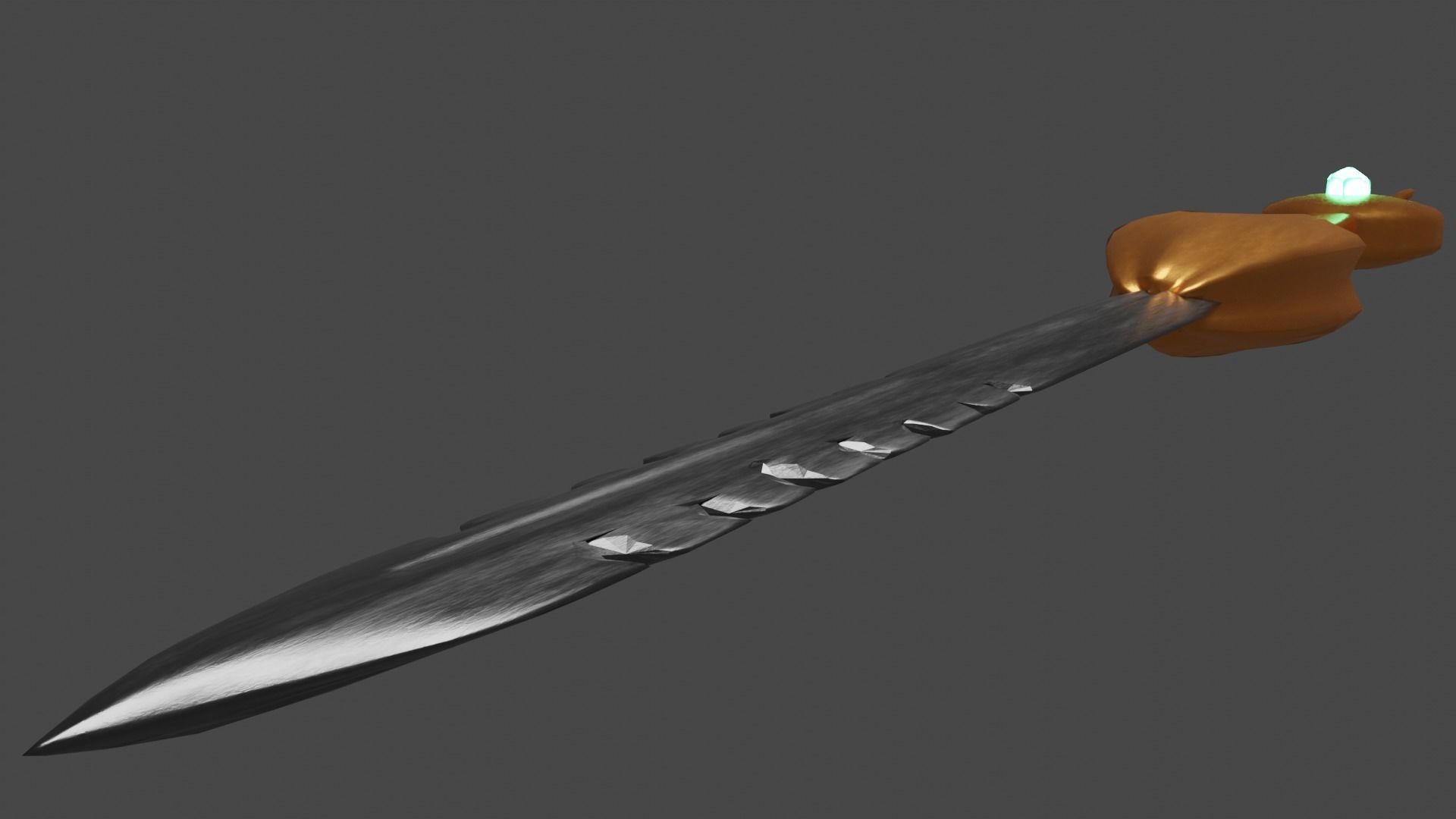 Unique Sword Weapon With Lighting Crystal Low-poly 3D model_1