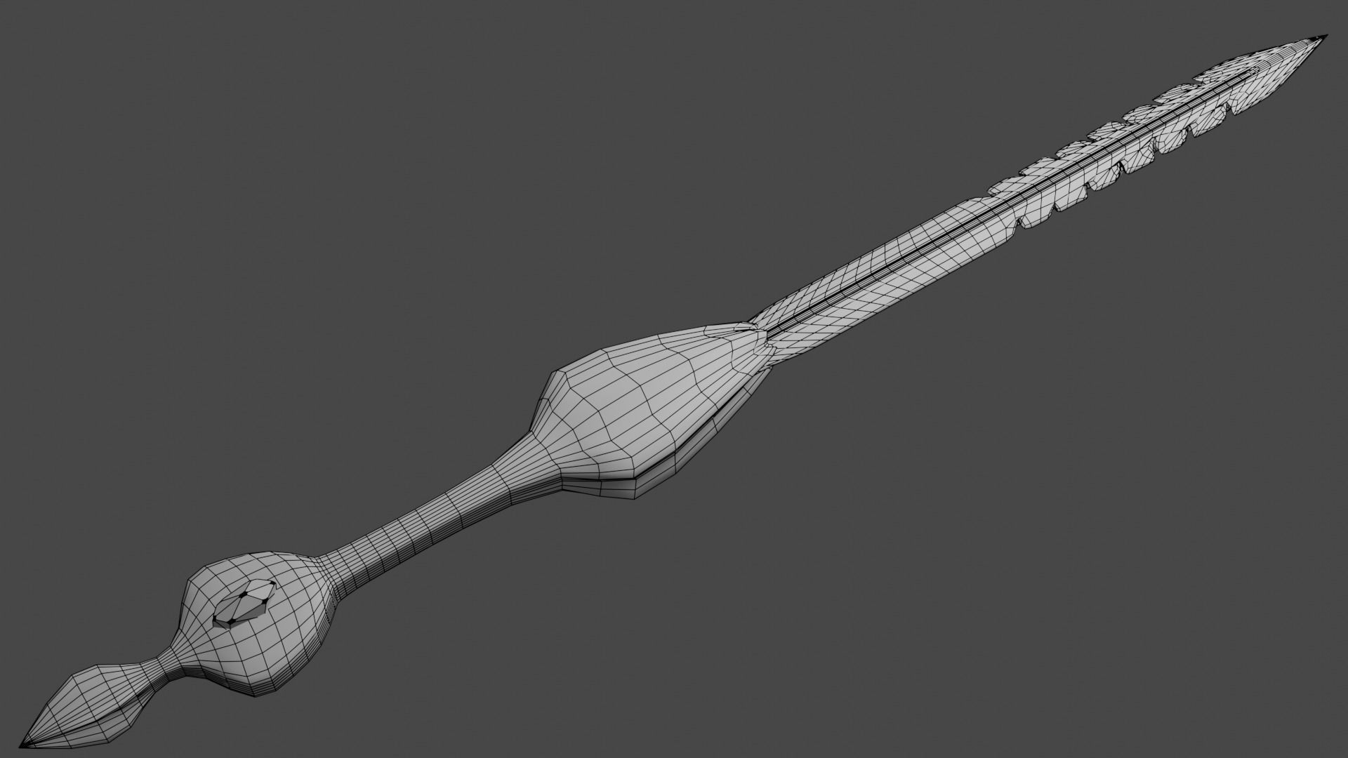 Unique Sword Weapon With Lighting Crystal Low-poly 3D model_6