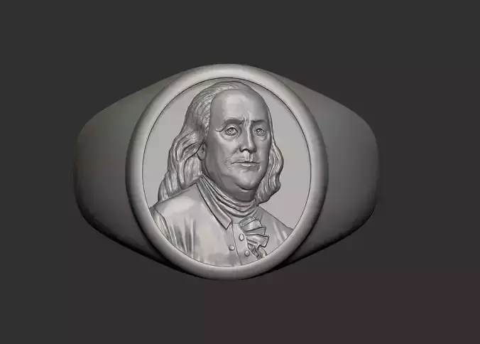 Benjamin Franklin rings jewelry 3D print model