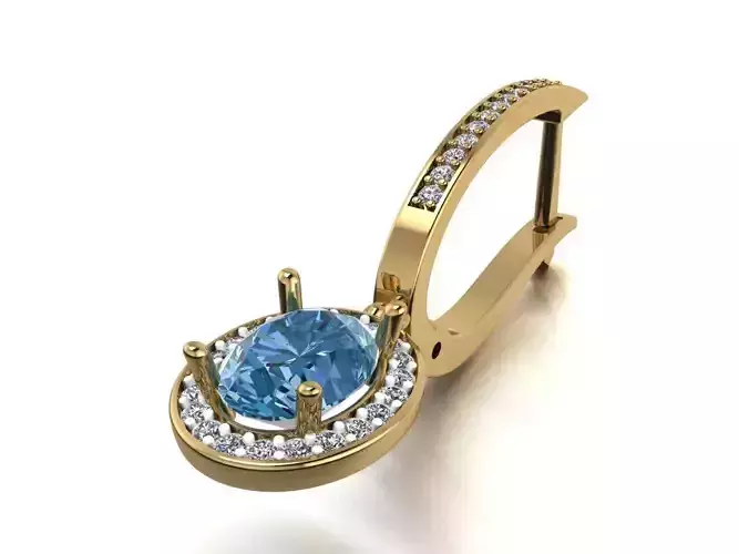 oval diamond earring  455