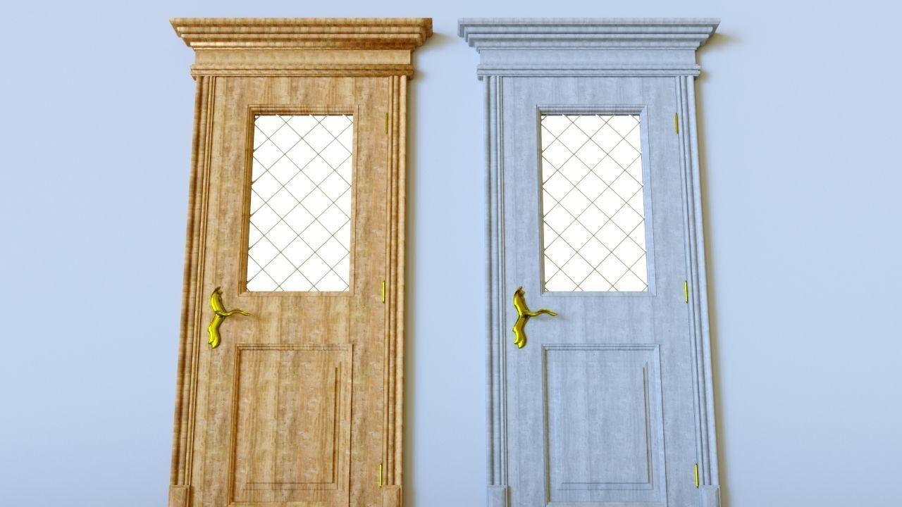 Classic looking Doors- corona render 3D model_1