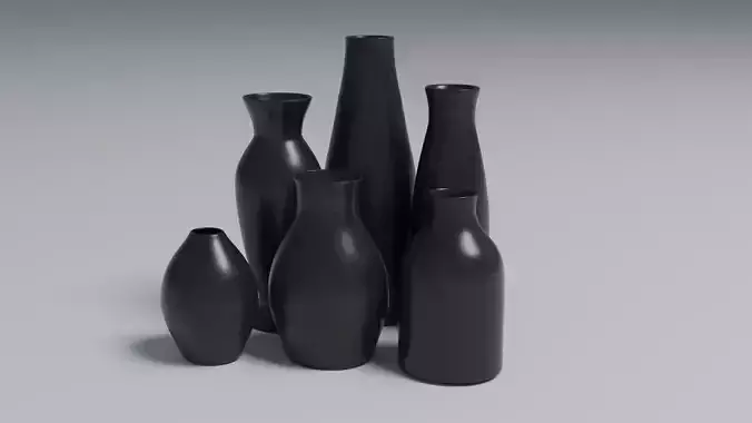 Modern Decorative Vases Low-poly 3D model