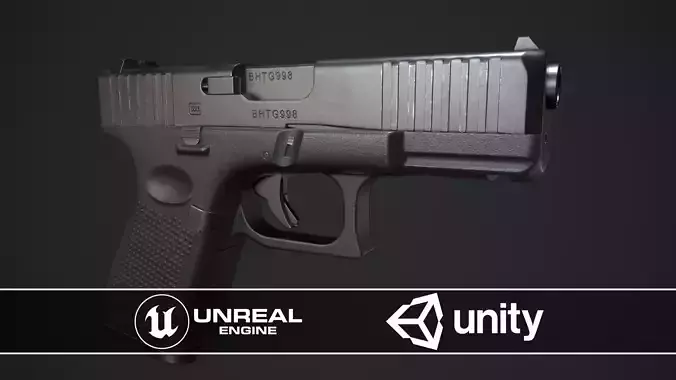 Glock G19 Low-poly 3D model