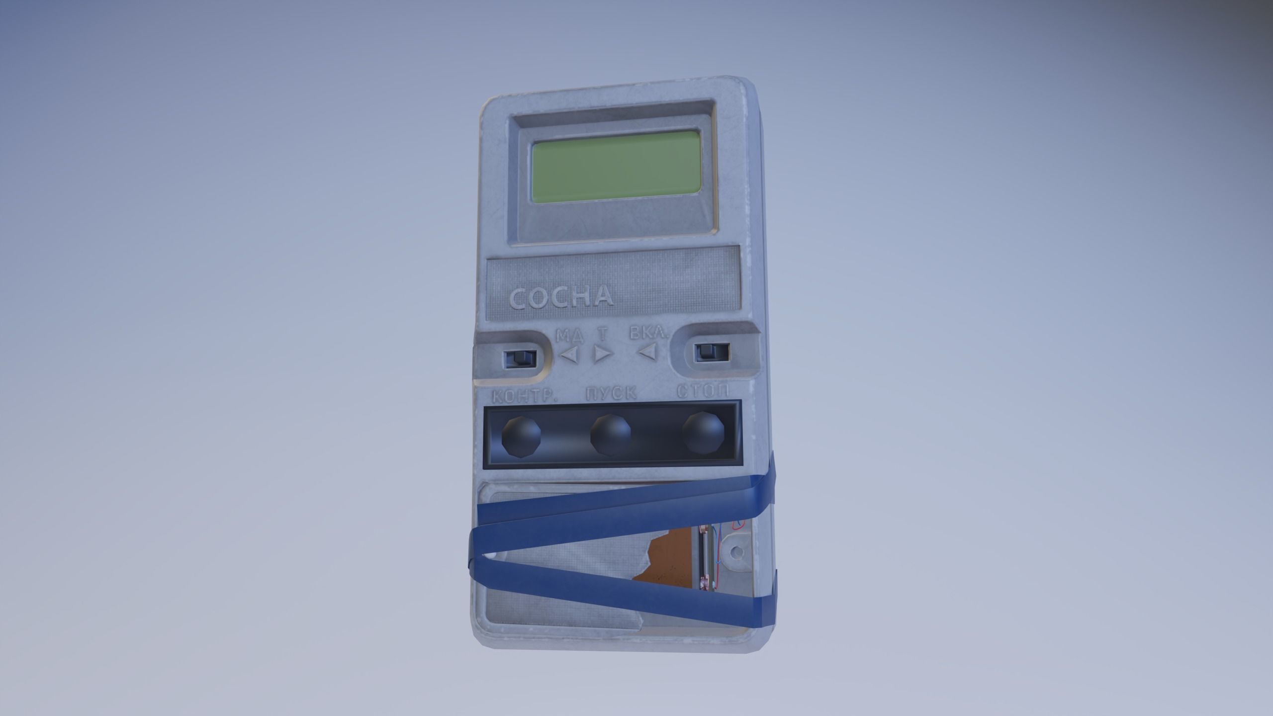 Dosimeter digital timer Low-poly 3D model_1