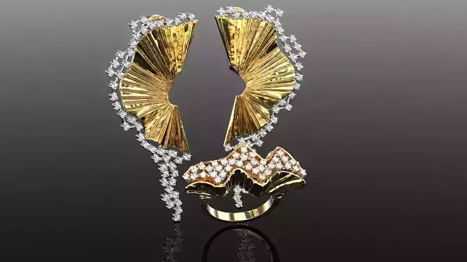 Women Jewelry Set Ring And Earrings