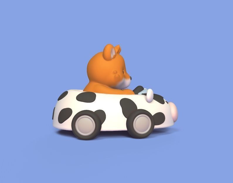 Fox Cow Car 3D print model_1