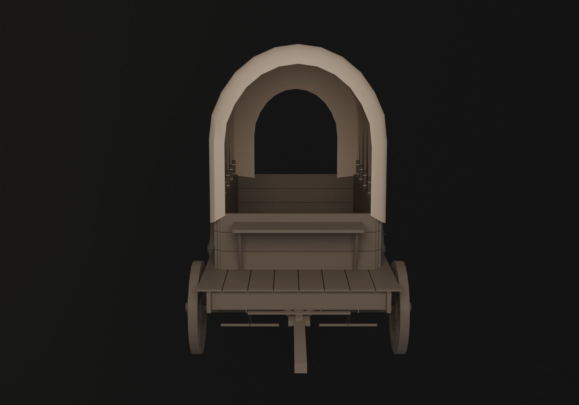 Covered cart Low-poly 3D model_3