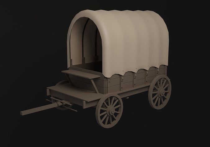 Covered cart Low-poly 3D model