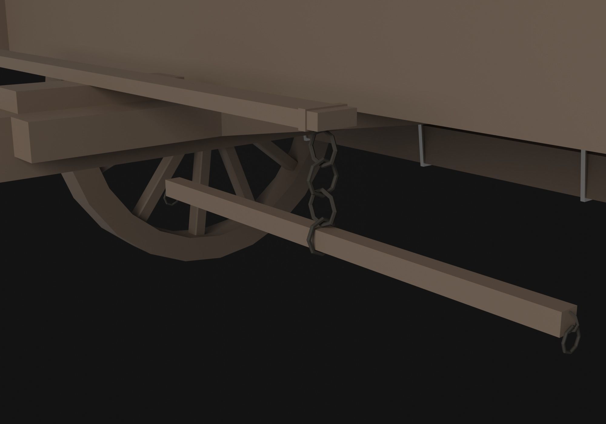 Covered cart Low-poly 3D model_19