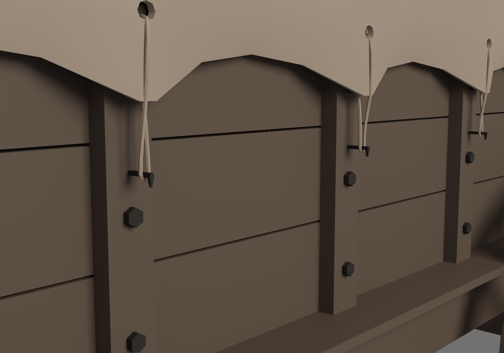 Covered cart Low-poly 3D model_7