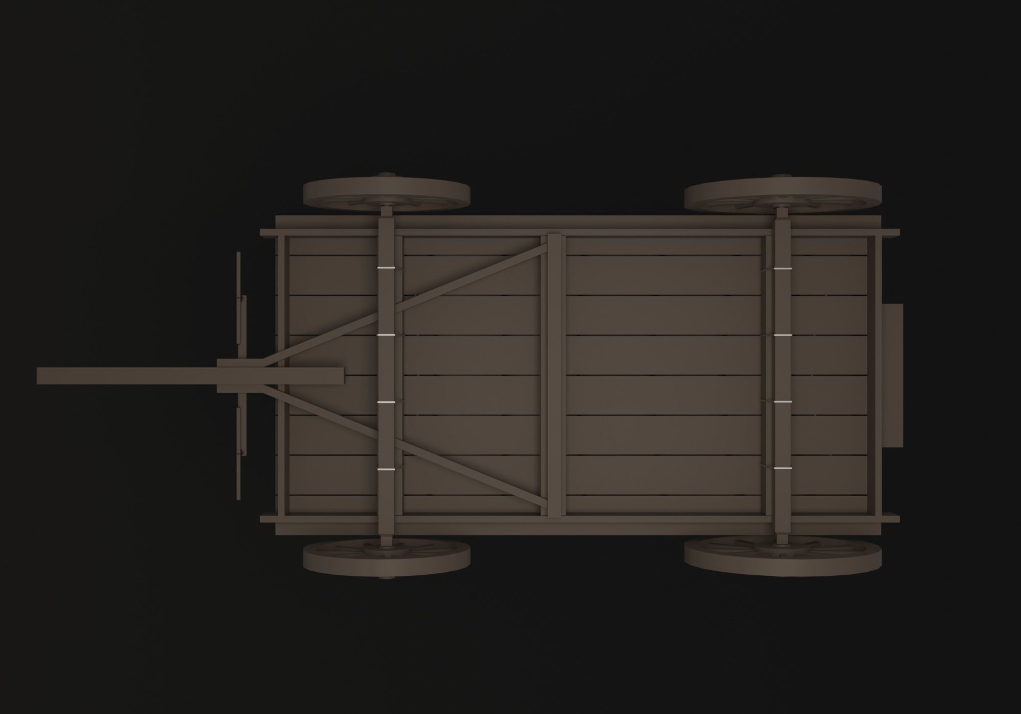 Covered cart Low-poly 3D model_6