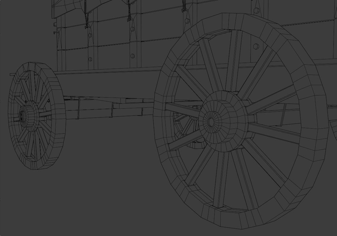 Covered cart Low-poly 3D model_10