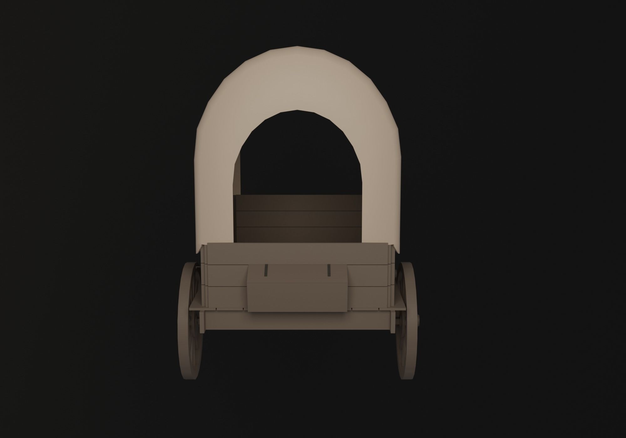 Covered cart Low-poly 3D model_4