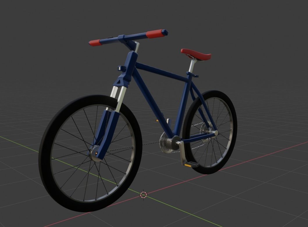 Basic Offroad Travel Bicycle Low Poly Free low-poly 3D model_2