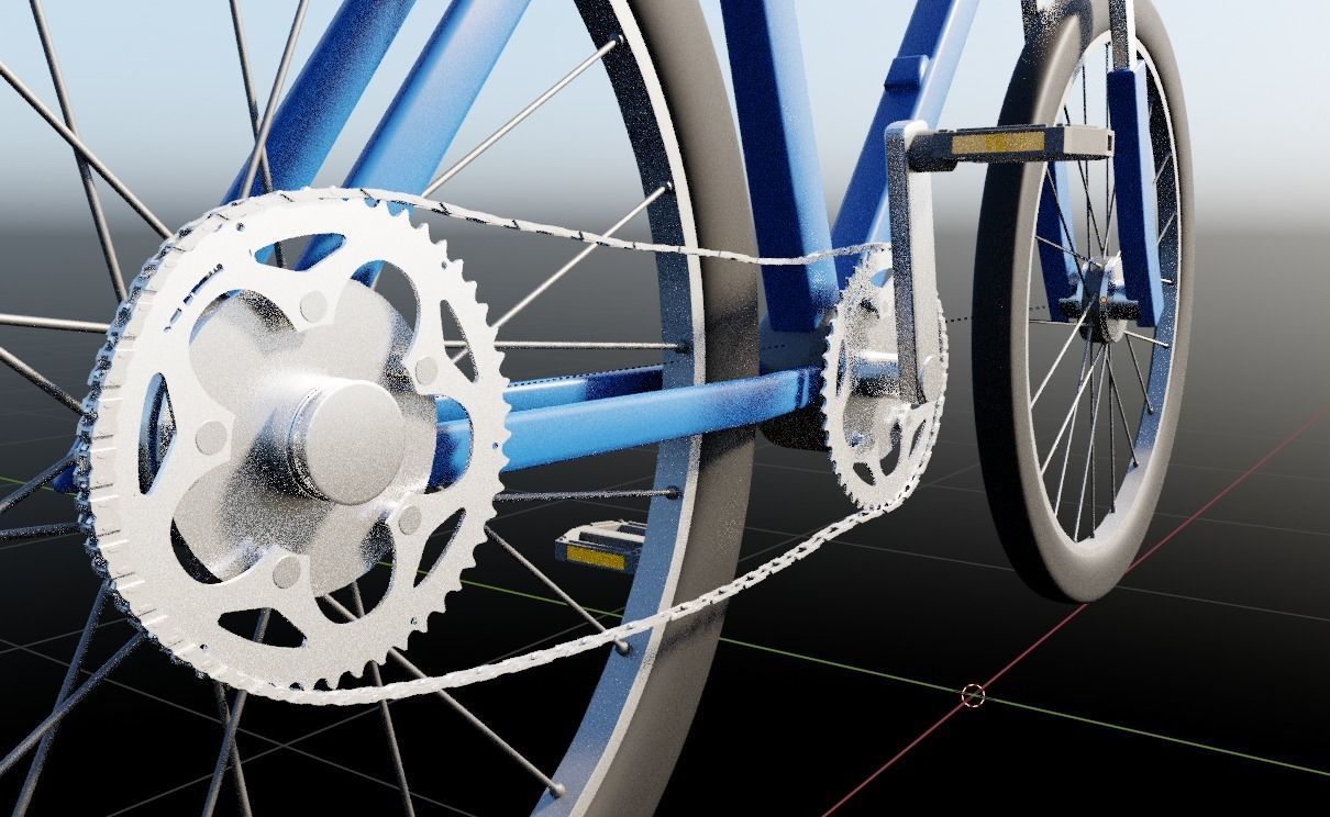 Basic Offroad Travel Bicycle Low Poly Free low-poly 3D model_10