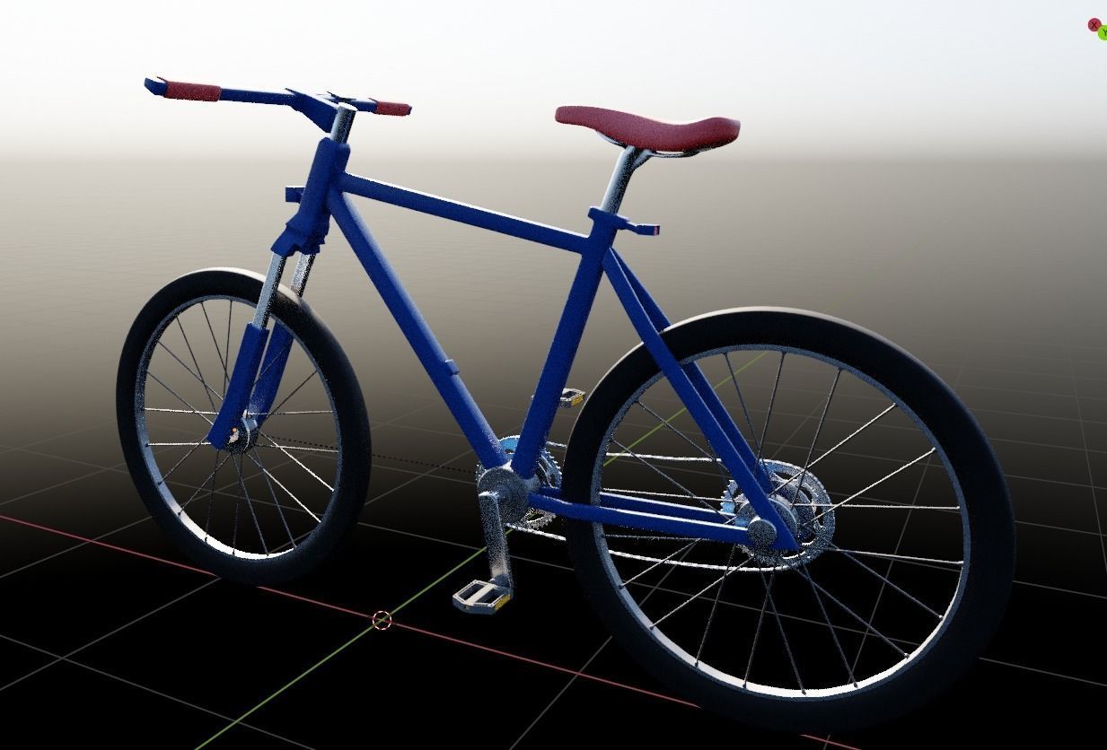 Basic Offroad Travel Bicycle Low Poly Free low-poly 3D model_4