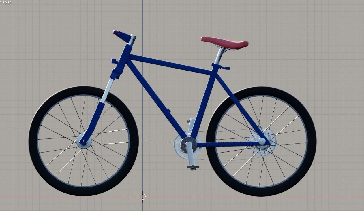 Basic Offroad Travel Bicycle Low Poly Free low-poly 3D model_5