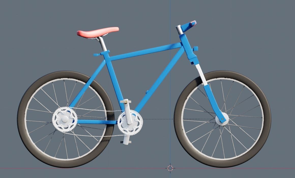Basic Offroad Travel Bicycle Low Poly Free low-poly 3D model_6
